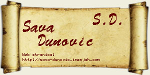 Sava Dunović vizit kartica